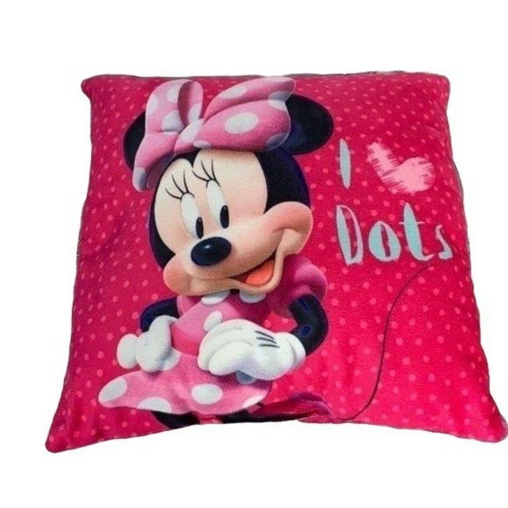 Disney Minnie Mouse I Love Dots Square Cloud Filling Super Plush‎ Pillow